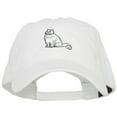 thumbnail image 1 of Persian Cat Embroidered Washed Cotton Twill Cap - White OSFM, 1 of 5