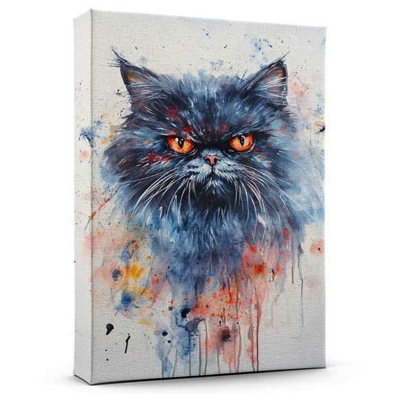 Persian Cat Grey Canvas Wall Art Animal Decor, Persian Cat Grey Canvas Prints Wild Animal Artwork for Living Room Bedroom Office 190HD838