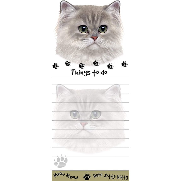 "Persian Cat Magnetic List Pads" Uniquely Shaped Sticky Notepad