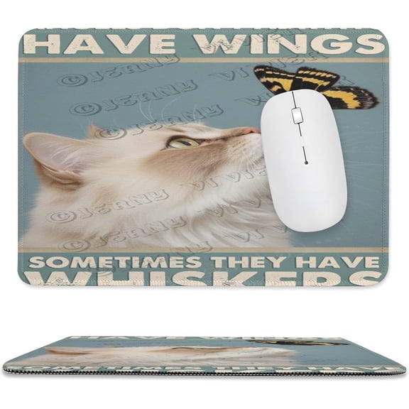 Persian Cat Mouse Pad 8x10 in, Premium Stitched Edge Computer Mousepad with Smooth Tracking Surface and Non-Slip Rubber Bottom, Charming Persian Cat Artwork for Desk Decor