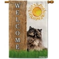 thumbnail image 1 of Persian Cat Spring Summer Welcome House Flag Dog Hides Behind a Tree Sun Outside Yard Decor Flag Banner 28X40 Inch Double Side Style 1, 1 of 6