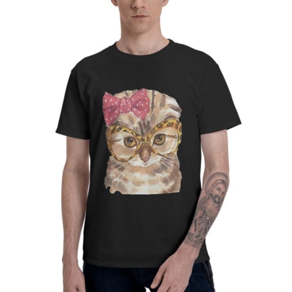 Persian Cat T-Shirt for Men Cotton 100% Summer Tops Women Fashion Casual Short Sleeves Round Collar Short-Sleeve Couple Top Tees