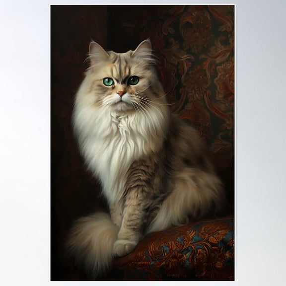 Persian Cat With Luxurious Long Fur Poster Wall Art, Modern Wall Decor For Living Room Bedroom, 16x24 UNFRAMED