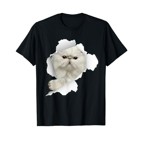 Persian Cats Art, Kitten Lover, Cute Cat, Funny Cat Black T-Shirt