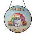 thumbnail image 1 of Persian Celebrates Rainbow Pride Month LGBT LGBTQ+ Stained Glass Suncatcher Cat Lover Kitten Owner Gifts Window Hanging Sign Decor - 01003, 1 of 5