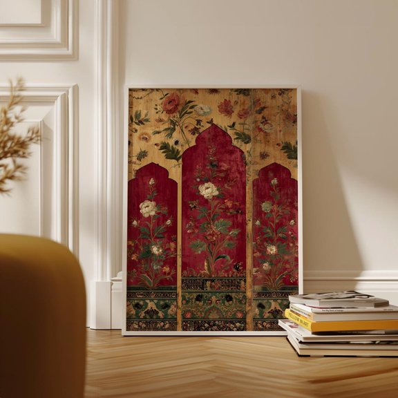 Persian Floral Arch Poster, Unframed Paper Poster 8x10in