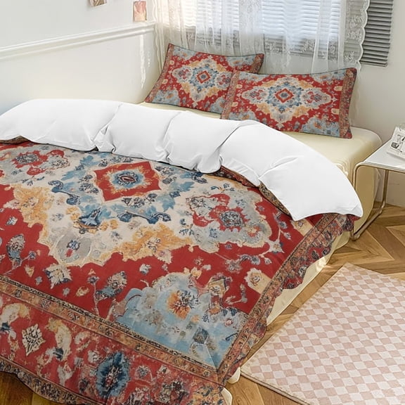 Persian Floral Rug Bedding Set Duvet Cover Couple Bedclothes Pillowcase Customized Home Textiles Bed Set for Queen Size
