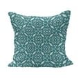thumbnail image 1 of Persian Fluffy Throw Pillow Cushion Cover, Moroccan Geometrical Style Illustration with Oriental Floral Swirl Details, Decorative Square Accent Pillow Case, 28" x 28", Teal White, by Ambesonne, 1 of 5