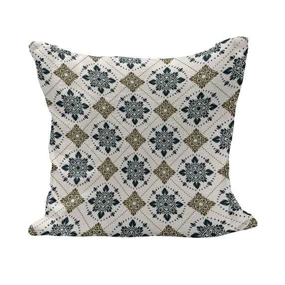 Persian Fluffy Throw Pillow Cushion Cover, Retro Boho Welsh Pears with Persian Pickles Traditional Motif Design Print, Decorative Square Accent Pillow Case, 24" x 24", Brown Blue, by Ambesonne