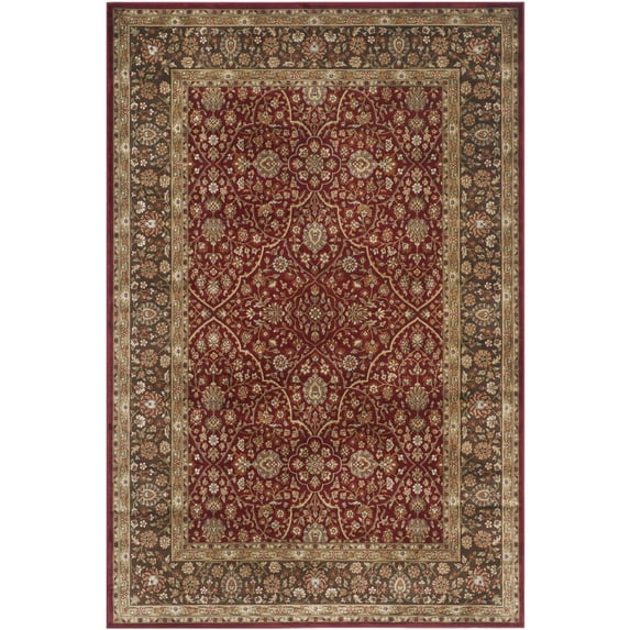 Persian Garden Ivory/Navy Medium Rectangle Rug-Color:Red/Brown,Shape:Medium Rectangle,Size:5'-1" X 7'-7"