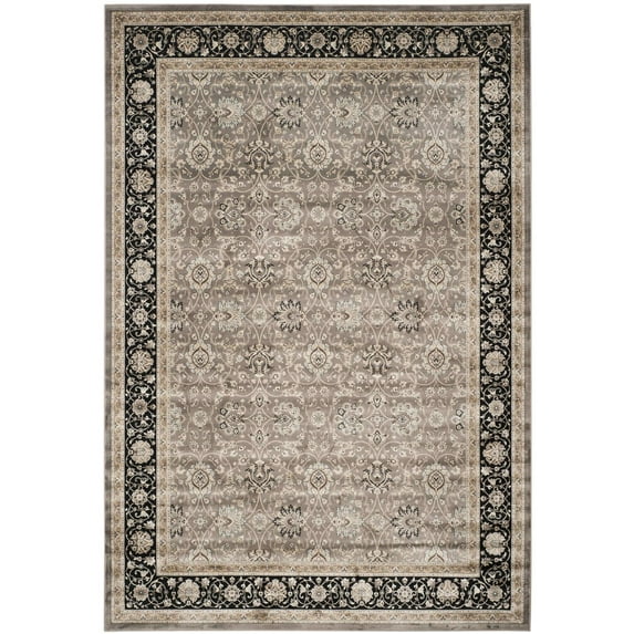 Persian Garden Silver/Cream Medium Rectangle Rug-Color:Grey/Black,Shape:Large Rectangle,Size:8' x 11'