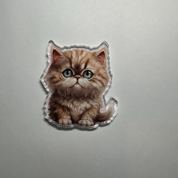 Persian Kitten Cat Resin Badge Reel