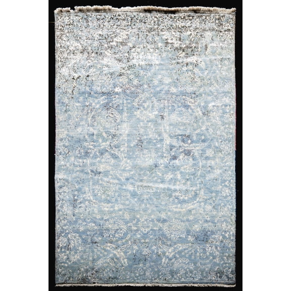 Persian Mahal Blue Hand Knotted Rug 5'5" x 7'10"