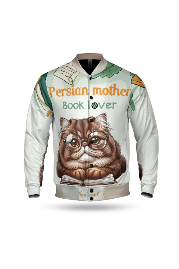 Persian Mother Book Lover Living That Cat Mom Life Happy Mother's Day All Over Print 3D Baseball Jacket Cat Lover Kitten Owner Gifts Bomber Jacket Softball - 03004