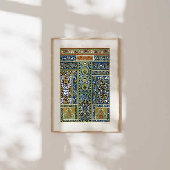 Persian Pattern Albert Racinet Lithograph Lornement Polychrome Architecture Wall Art Unframed Paper Print
