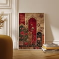 thumbnail image 1 of Persian Red Gold Floral Arch Poster, Unframed Canvas 24x36in, 1 of 4