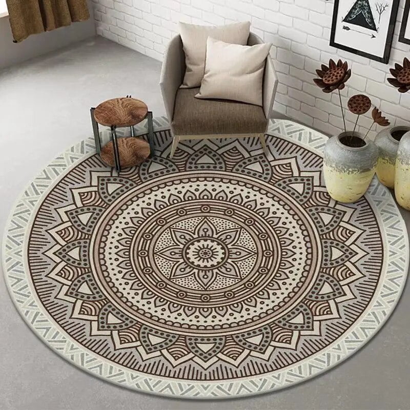Persian Rug Living Room Retro Round Carpets Lounge Sofa Swivel Chair