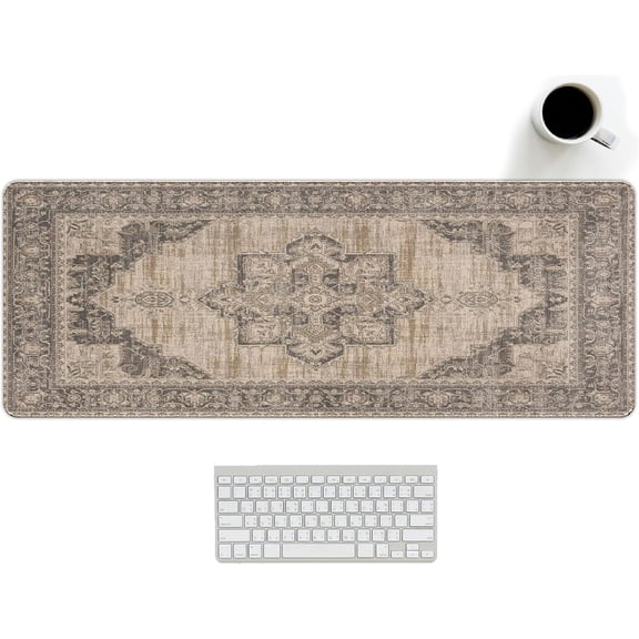 Persian Rug Mouse Pad, Large Retro Rug Carpet Desk Mat, Vintage Keyboard Long Mouse Mat for Computer Laptop Boho Gaming Mousepad Rugs Full Desk Pad for Women Office 31.5x11.8