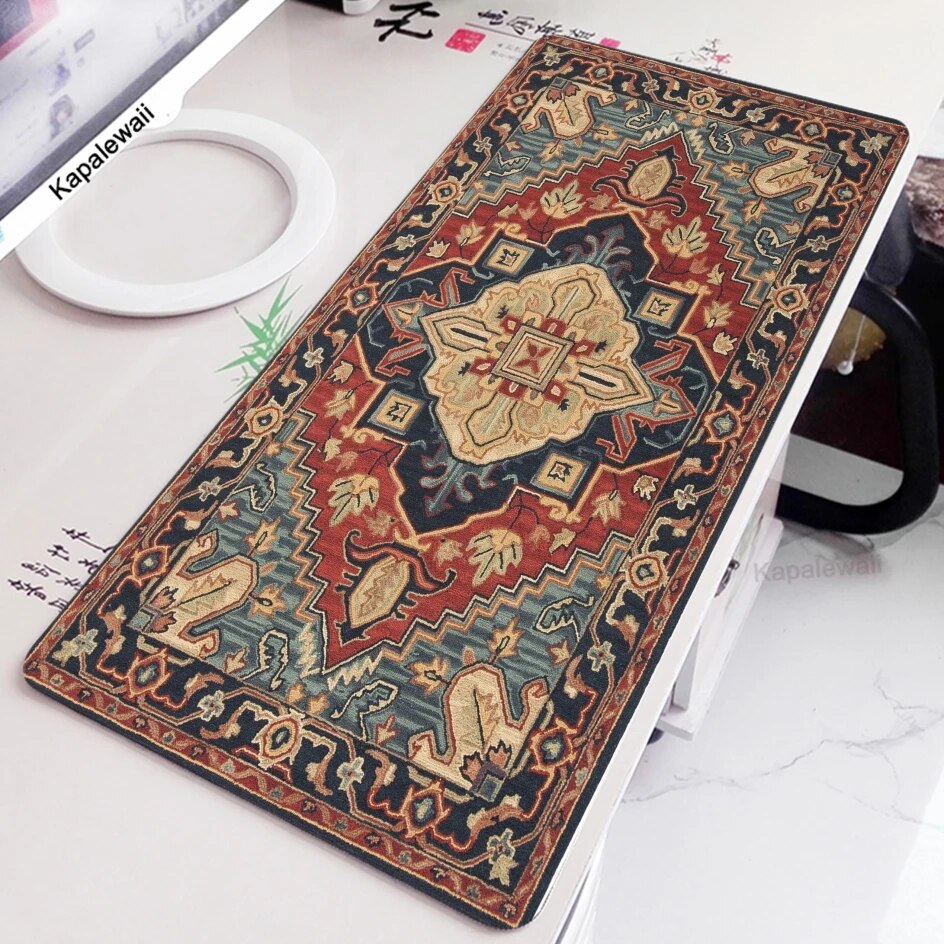 Persian Rug Mouse Pad Locked Large Mousepad Computer Gamer Keyboard Pads Mouse Mat Laptop Desk
