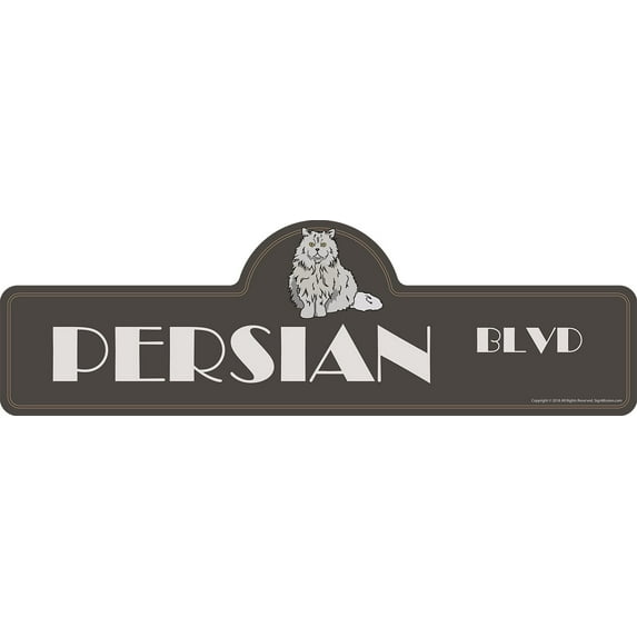 Persian Street Sign | Indoor/Outdoor | Dog Lover Funny Home Décor for Garages, Living Rooms, Bedroom, Offices | SignMission personalized gift | 18" Wide