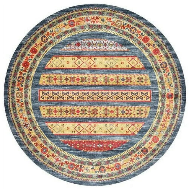 Persian Style Living Room ration Carpet Retro Round Rugs for Bedroom Home Chair Floor Mat Large Area Non-slip Washable Rug