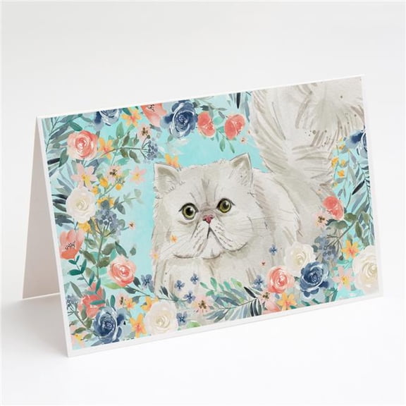 Persian Style Spring Flowers Greeting Cards & Envelopes - Pack of 8