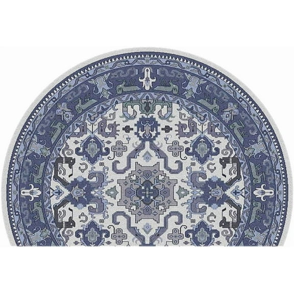 Persian Traditional Oriental Floral Half Round Door Mat Bath Mat Half Circle Area Rug Indoor Outdoor Doormat Non Slip Bathroom Rugs Entrance Floor Mats Home Decor Rug for Kitchen 2416in.