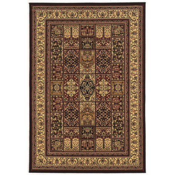 Persian Treasures Baktiyari Red Rug 8x8 Power Loomed Plush Traditional Design