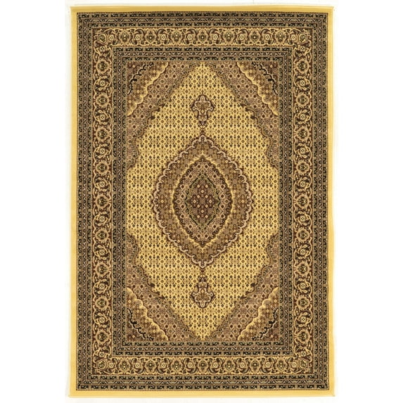 Persian Treasures Mahi Tabriz Cream Area Rug 8x10 Power Loomed Plush Design