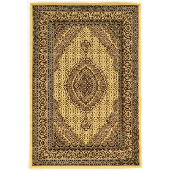 Persian Treasures Mahi Tabriz Cream Area Rug 8x10 Power Loomed Plush Design