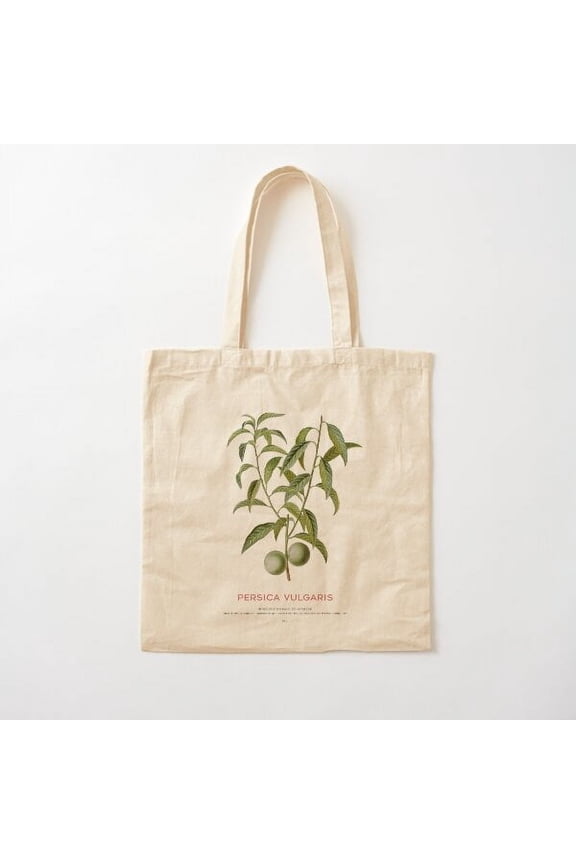 Persica Vulgaris Or Peach Canvas Tote Bags, Reusable Shopping Bag