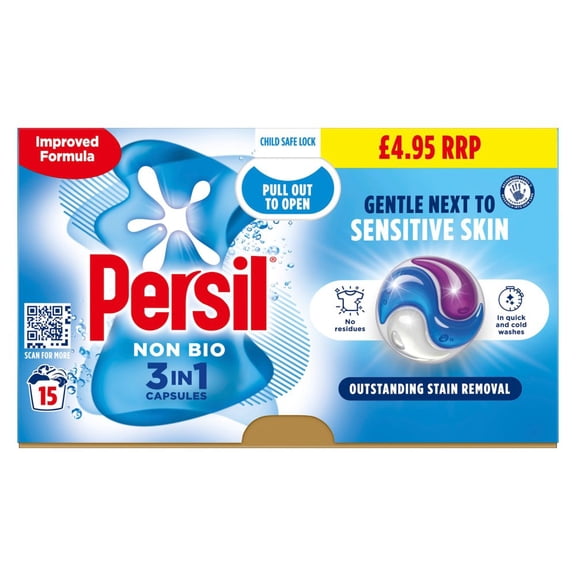 Persil 3 in 1 Washing Capsules Non Bio 15 Washes (pack of 4)