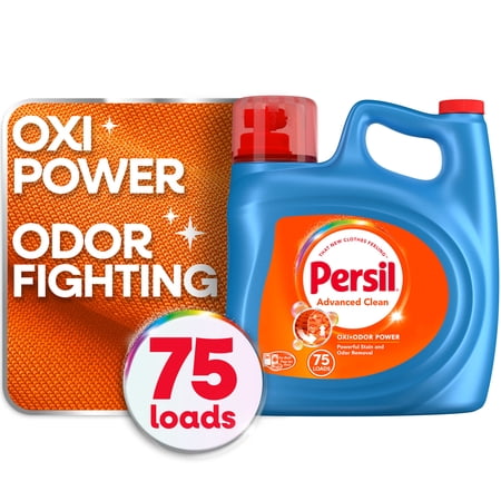 Persil Advanced Clean Oxi+Odor Power Liquid Laundry Detergent, 150 fl oz, 75 Loads
