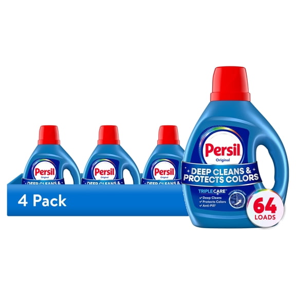 (4 pack) Persil Deep Clean Liquid Laundry Detergent, Original, 84 fl oz, 64 loads