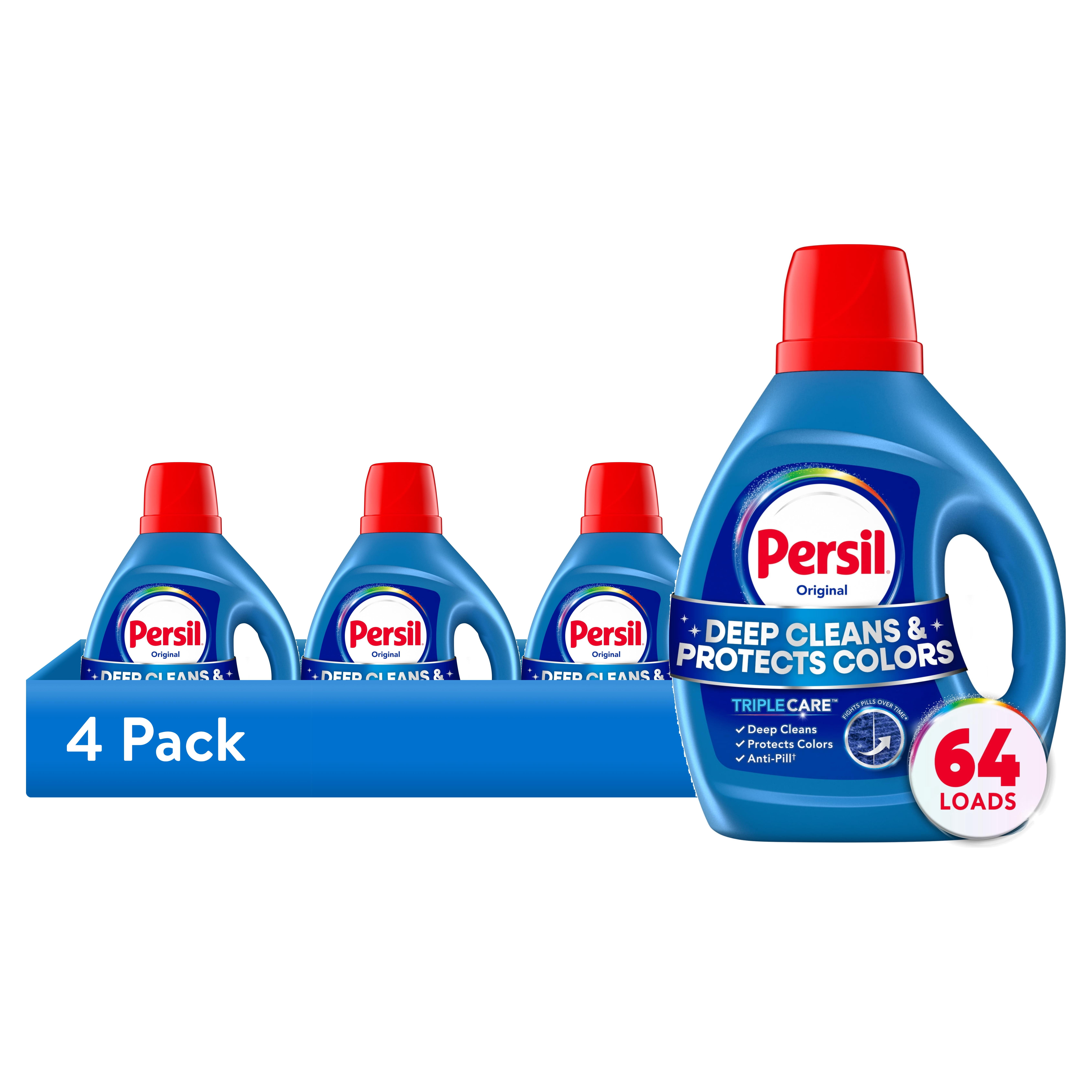 (4 pack) Persil Deep Clean Liquid Laundry Detergent, Original, 84 fl oz, 64 loads