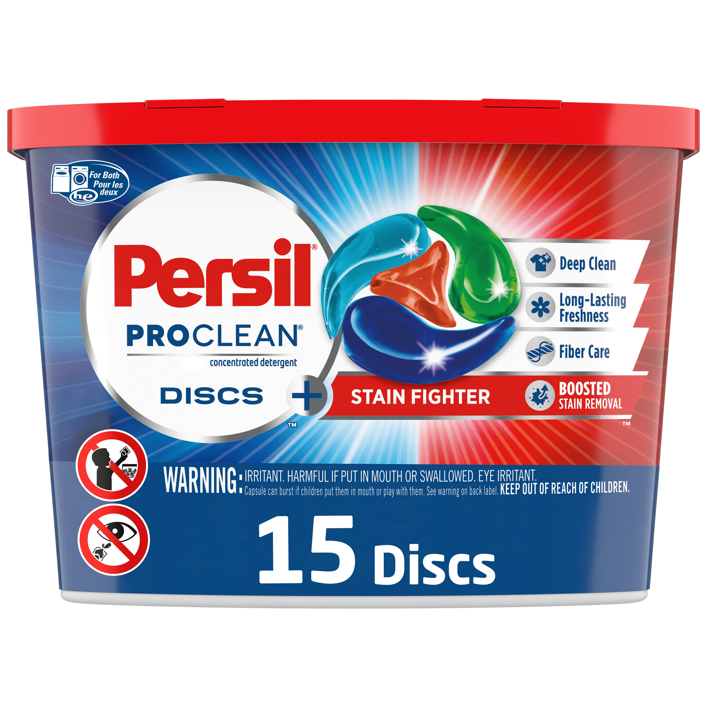 Persil Discs Laundry Detergent Pacs, Stain Fighter, 15 Count - image 1 of 11