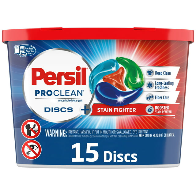 Persil Discs Laundry Detergent Pacs, Stain Fighter, 15 Count