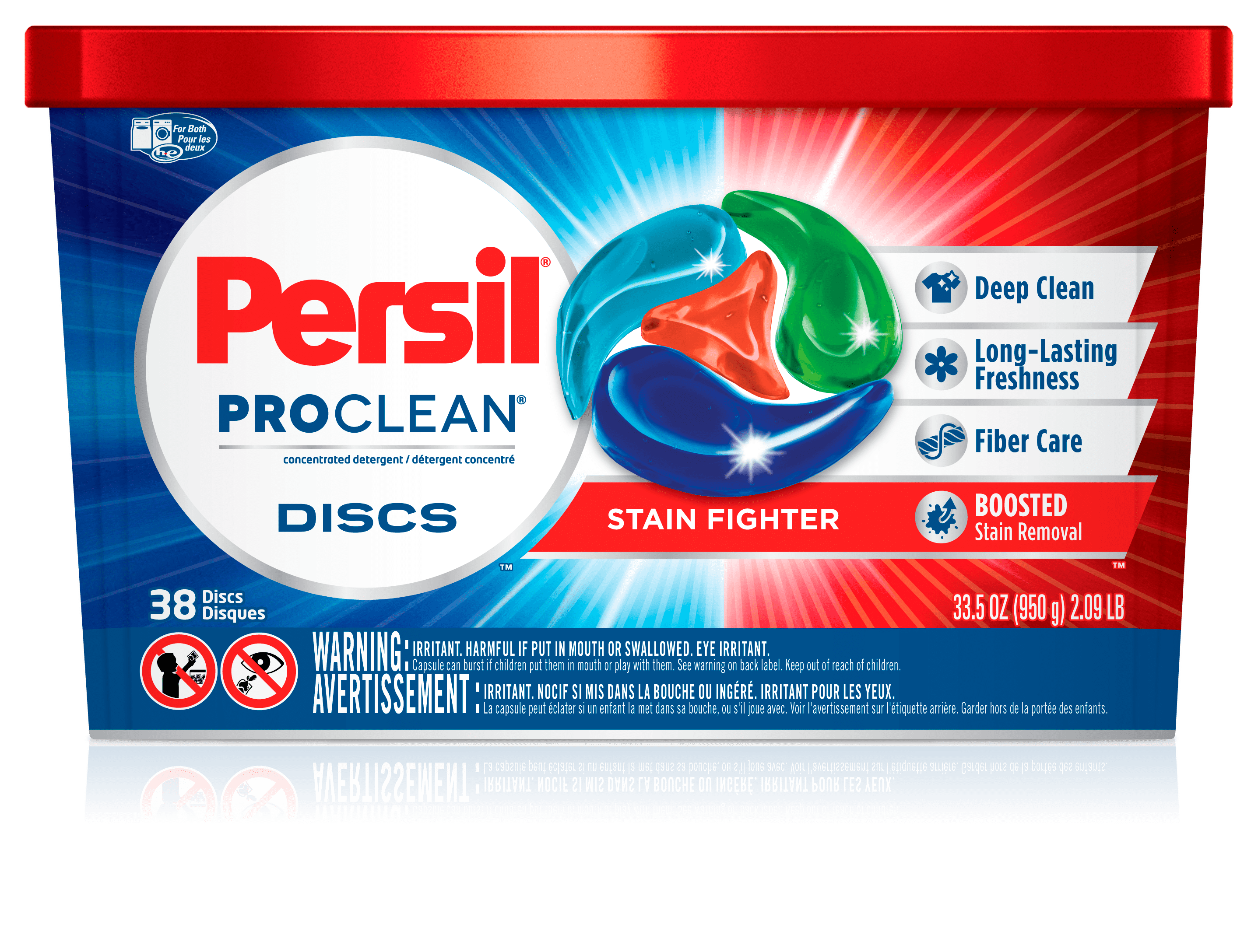 Persil ProClean Discs, Deep Clean Laundry Detergent Tabs, Stain Fighter