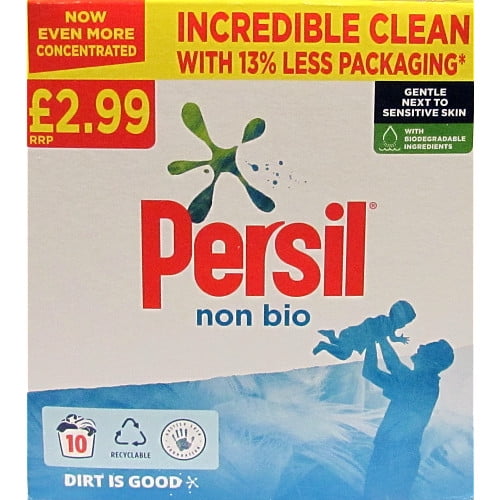 Persil Fabric Cleaning Washing Powder Non Bio 10 Wash 500g (pack of 7)