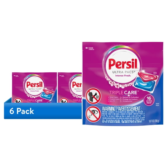 (6 pack) Persil Ultra Pacs Deep Clean Laundry Detergent, Intense Fresh, 16 Count