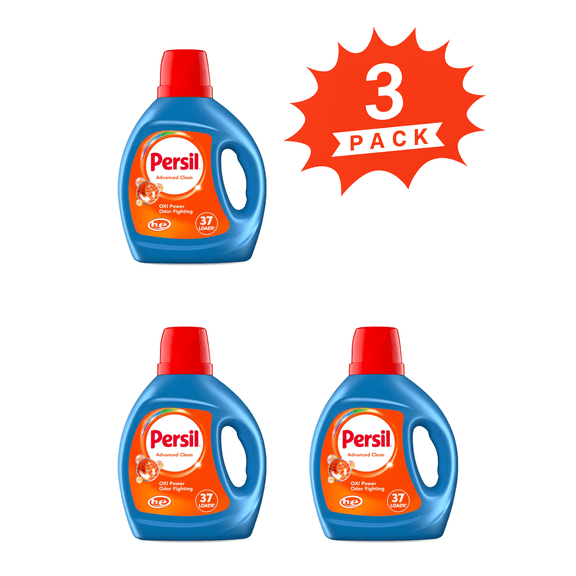 Persil Oxi + Odor Power Liquid Laundry Detergent (Pack 3) - 111 Loads, 189fl
