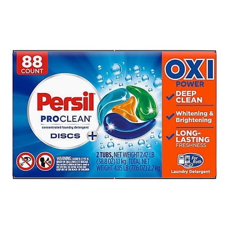 Persil ProClean + Oxi Power Single Dose Laundry Detergent Discs (88 ct.)