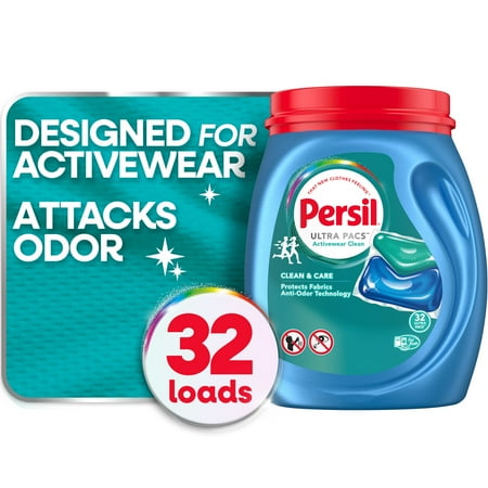 Persil Activewear Clean Laundry Detergent Ultra Pacs, Original, 24.8 oz, 32 Count