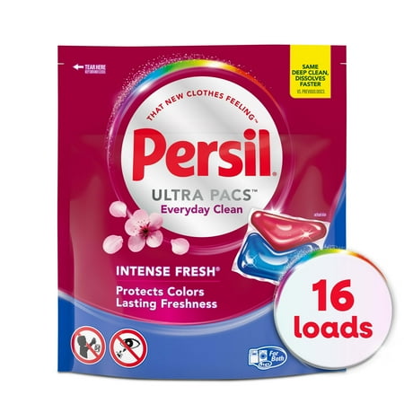 Persil Ultra Pacs Intense Fresh Everyday Clean Laundry Detergent, 26 count ( 8 Pouch )