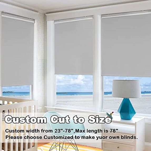 Persilux 100% Blackout Roller Shades Cordless Shades & Blinds for Windows Roller Shades Thermal Insulated Shades for Doors, Home and Living Room Inside & Outside Mount (41" W x 72"