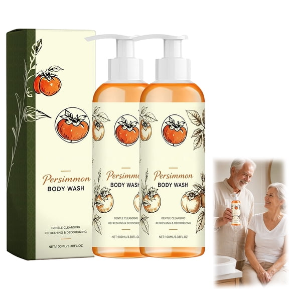 Persimmon Body Wash, Deodorizing Body Wash for Women Men, Feel Fresh Purifying Body Cleanser (2 PCS)