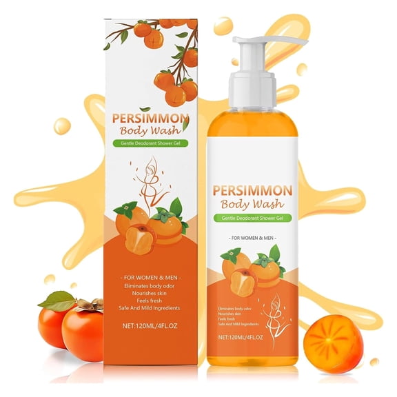 ADNOON Kaori Persimmon Body Wash, Persimmon Liquid Soap for Body Odor, Shower Gel for Women and Men, 120 ml(1pc)