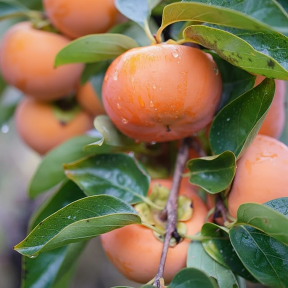 Persimmon Dormant Tree Plant, Persimmon Fruit Tree Live for Planting, 8-10 inches Tall in Quart Pot