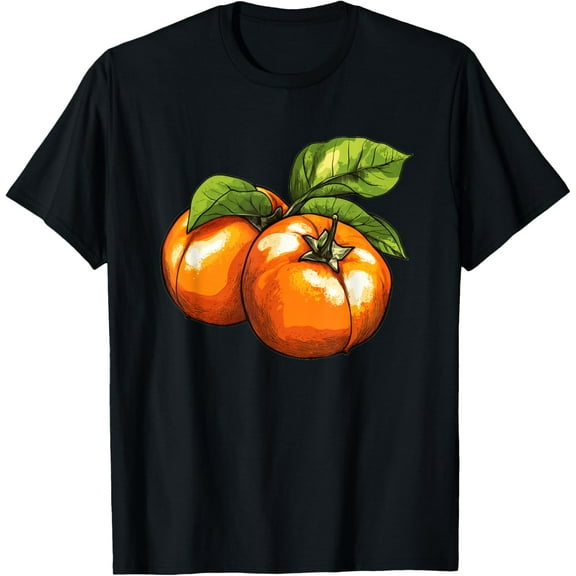 Persimmon Fruit Retro T-ShirtPersimmon Diospyros Japanese Fruit Designs100%cotton
