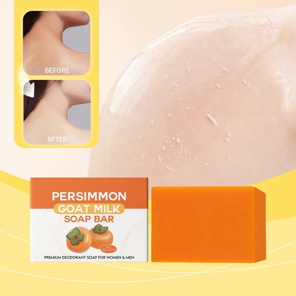 Persimmon Goat Milk Body Soap - Refreshing Clean and Persimmon Goat Body Soap Effective Decontamination and Oil Removal Smoothing Skin and Brightening Complexion, Winter Moisture P Makeup Organizers